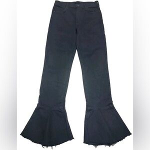 MOTHER The Cha Cha Fray Jeans in Black Not Guilty Wash Women's 26 / 2
